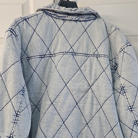 Marc New York Diamond Quilted Shacket Acid Wash Coastal Grandma NWT - Picture 5 of 13